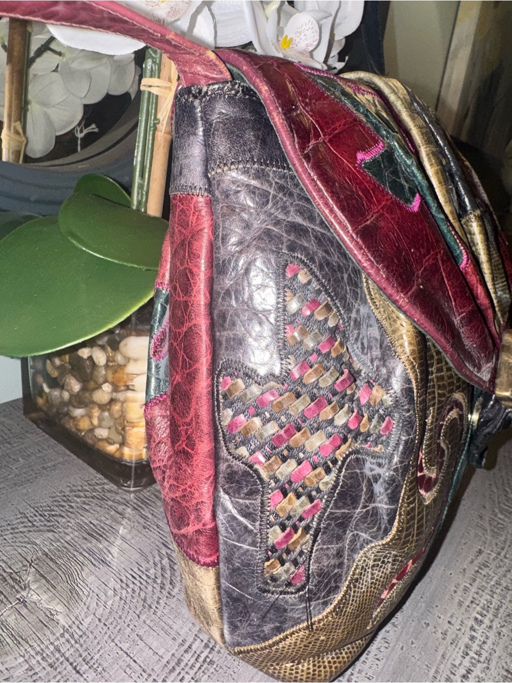 Sharif Multicolor Beautifully Designed Patchwork Leather Shoulder Bag - Picture 4 of 14